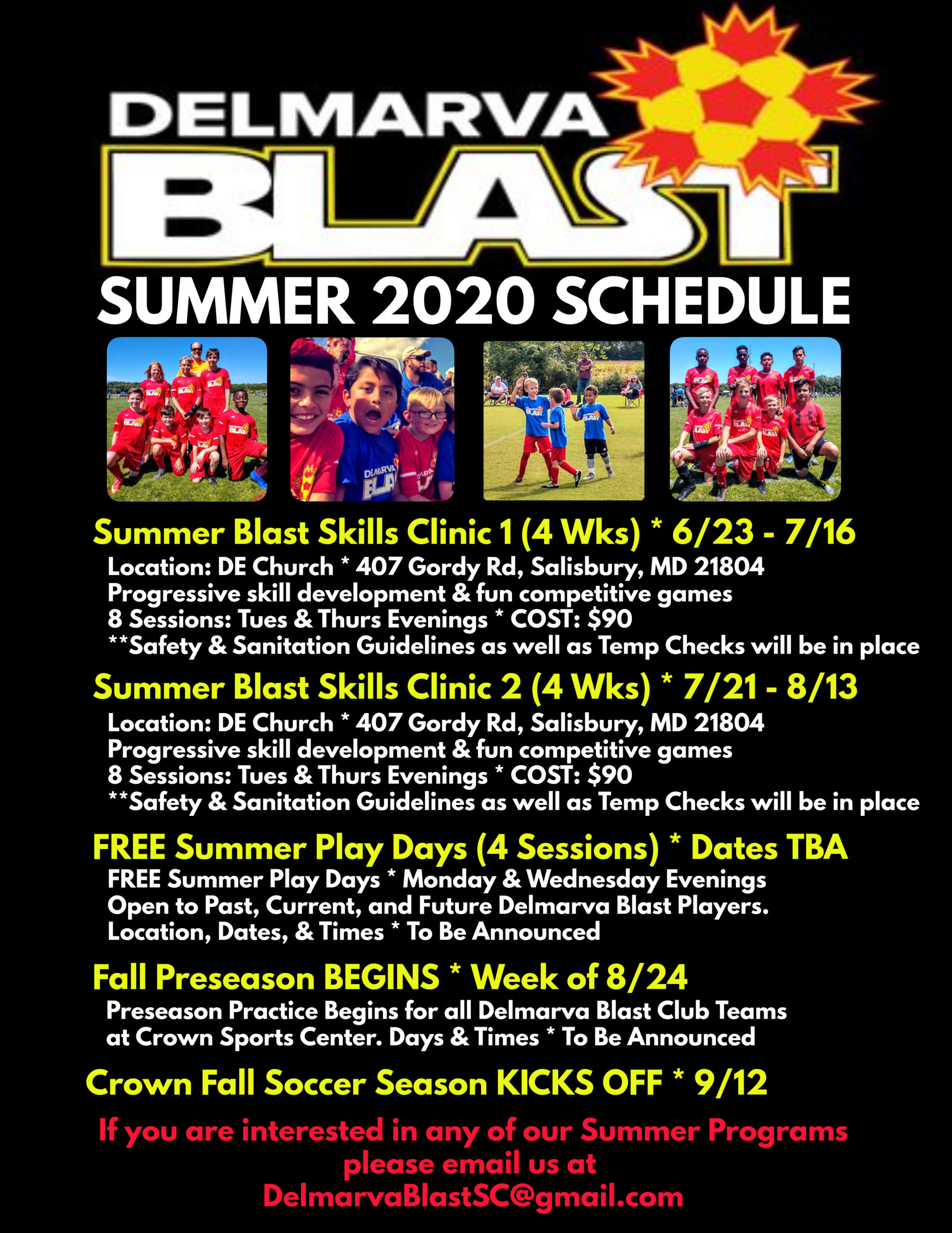 DBSC Summer 2020 Schedule